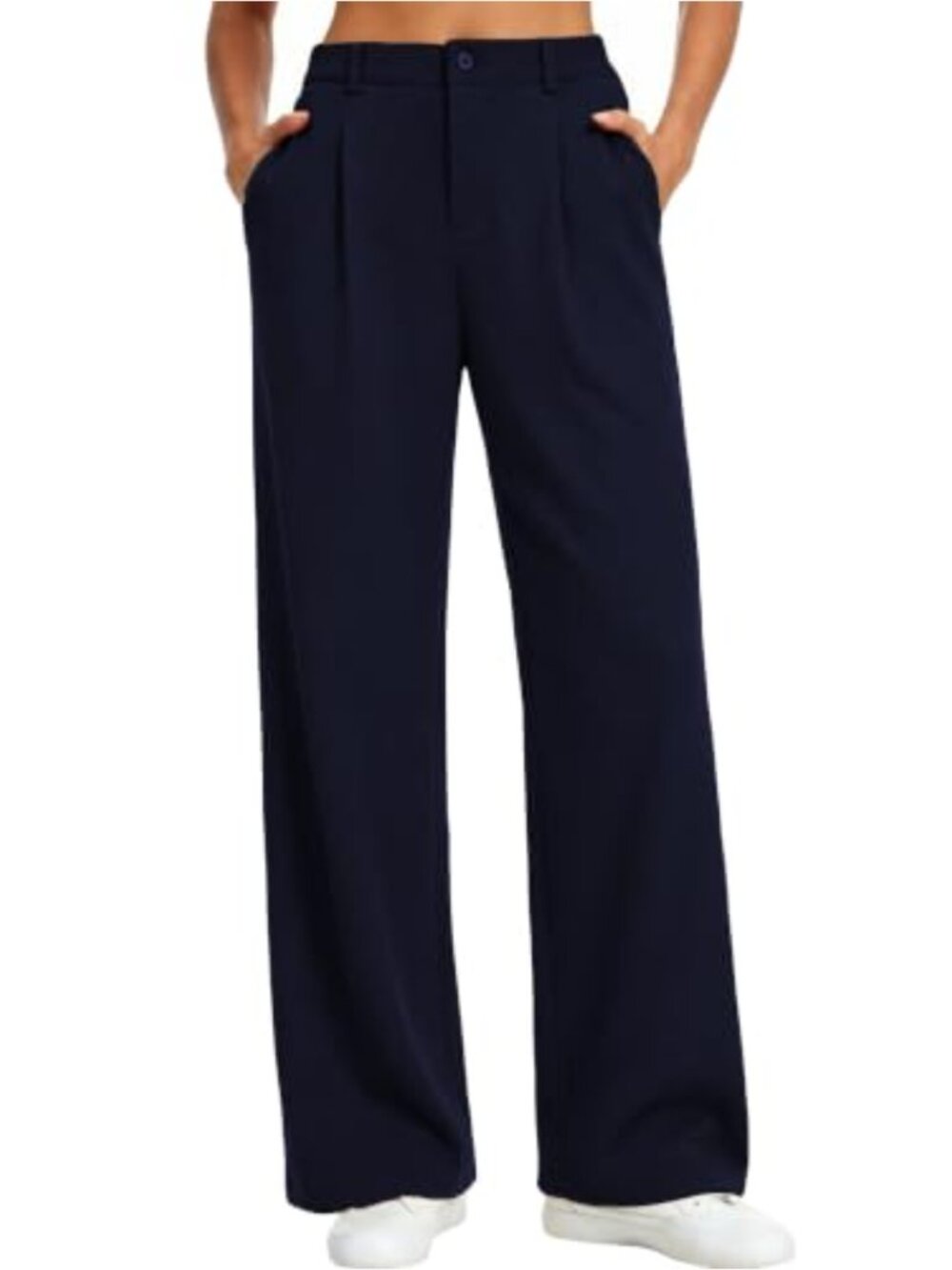 Wide Leg Pants Stretchy Work Dress Pants Business Casual Pleated Trousers
